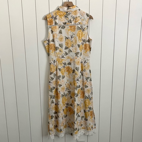 Rachel Parcell Sleeveless Shirt Dress in Peonies Floral - Picture 8 of 8